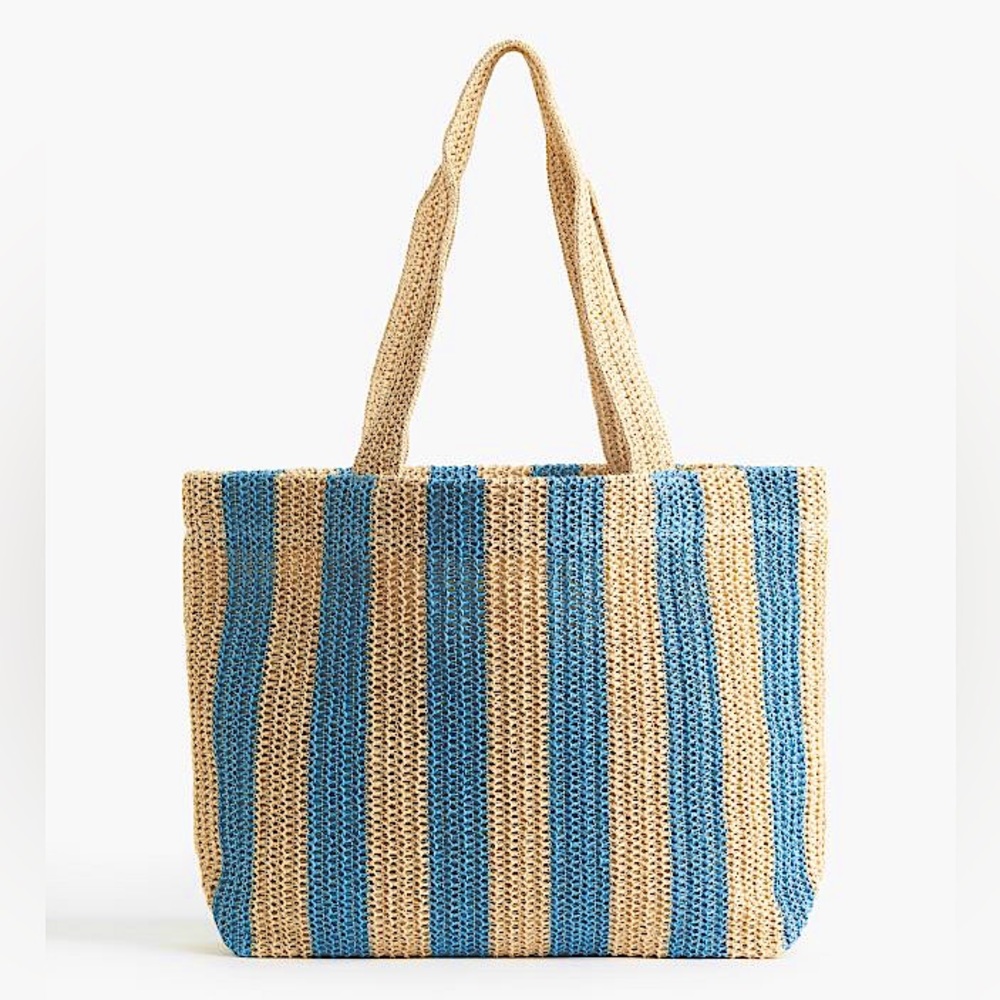 H&M Blue Striped Tote Bag